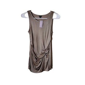 Ann Taylor Top Womens XS Petite Tan Sleeveless Office Party Professional